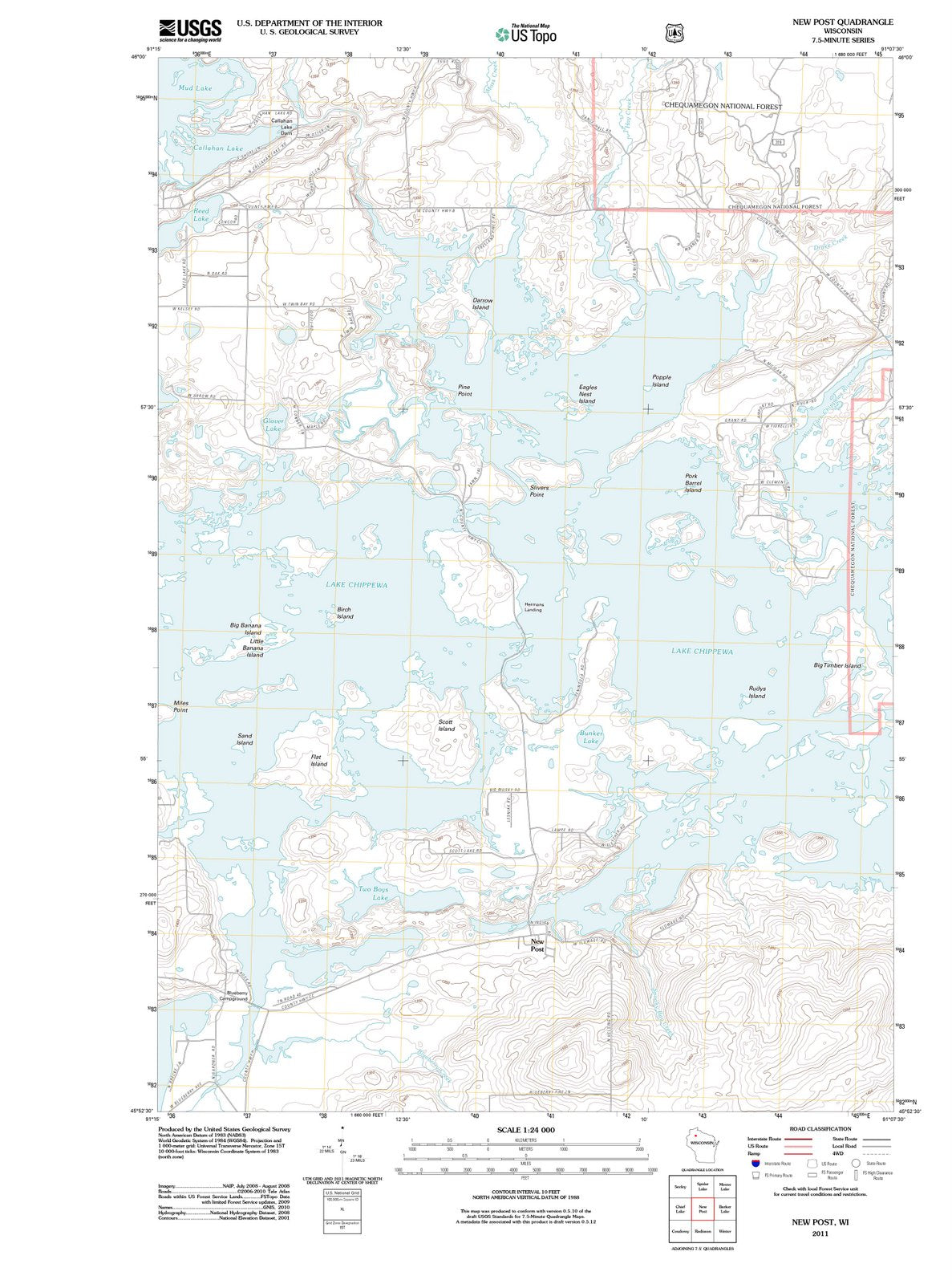 2011 New Post, WI - Wisconsin - USGS Topographic Map