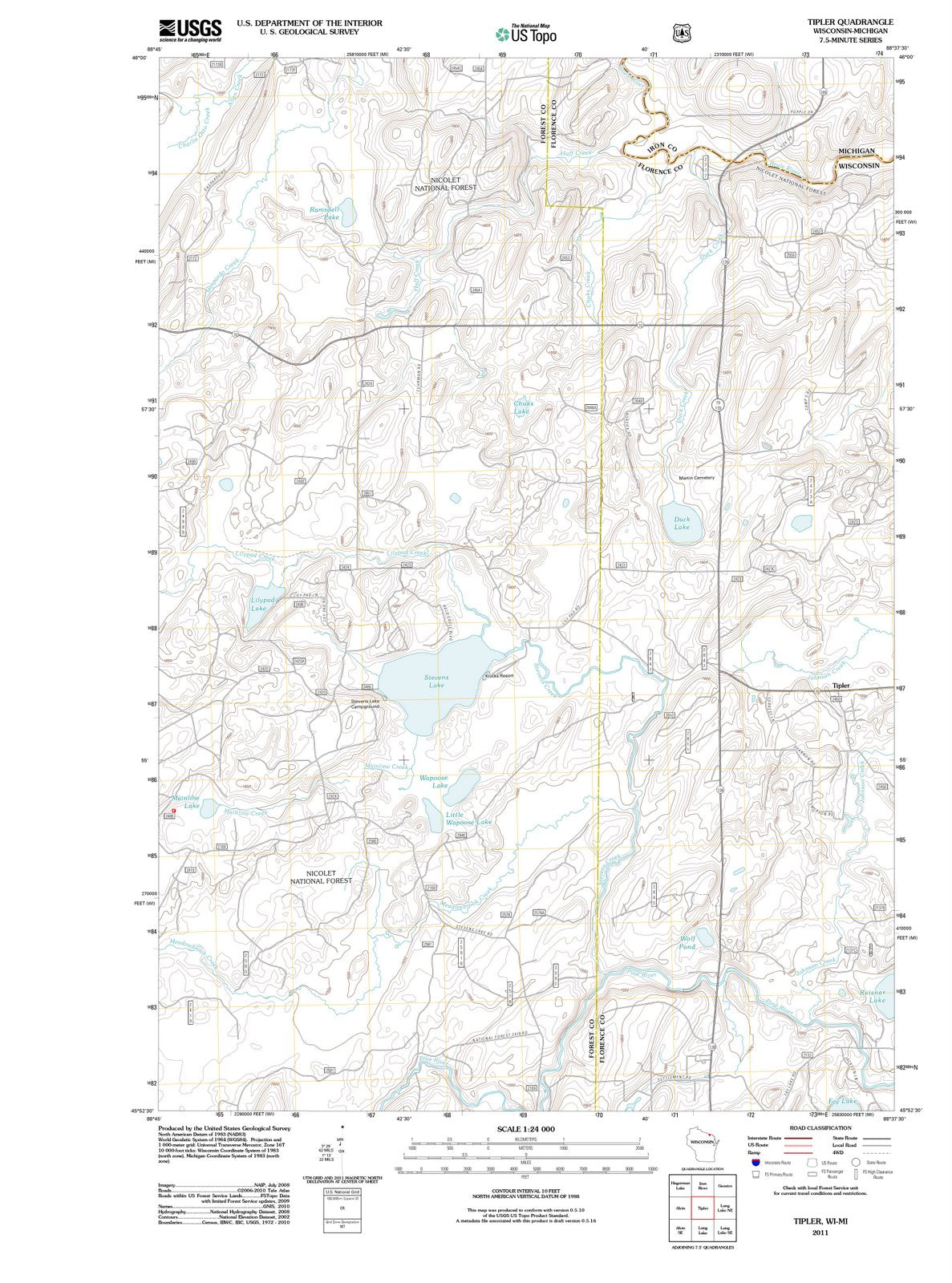 2011 Tipler, WI - Wisconsin - USGS Topographic Map