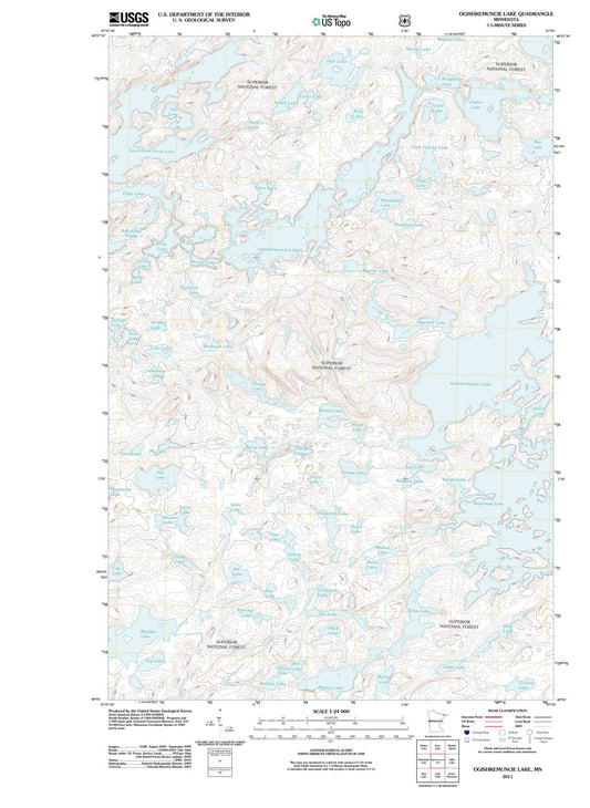 2011 Ogishkemuncie Lake, MN - Minnesota - USGS Topographic Map