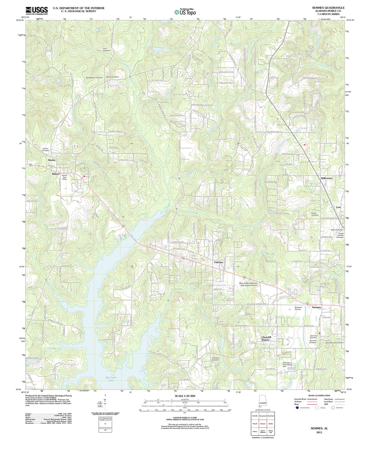 2011 Semmes, AL - Alabama - USGS Topographic Map