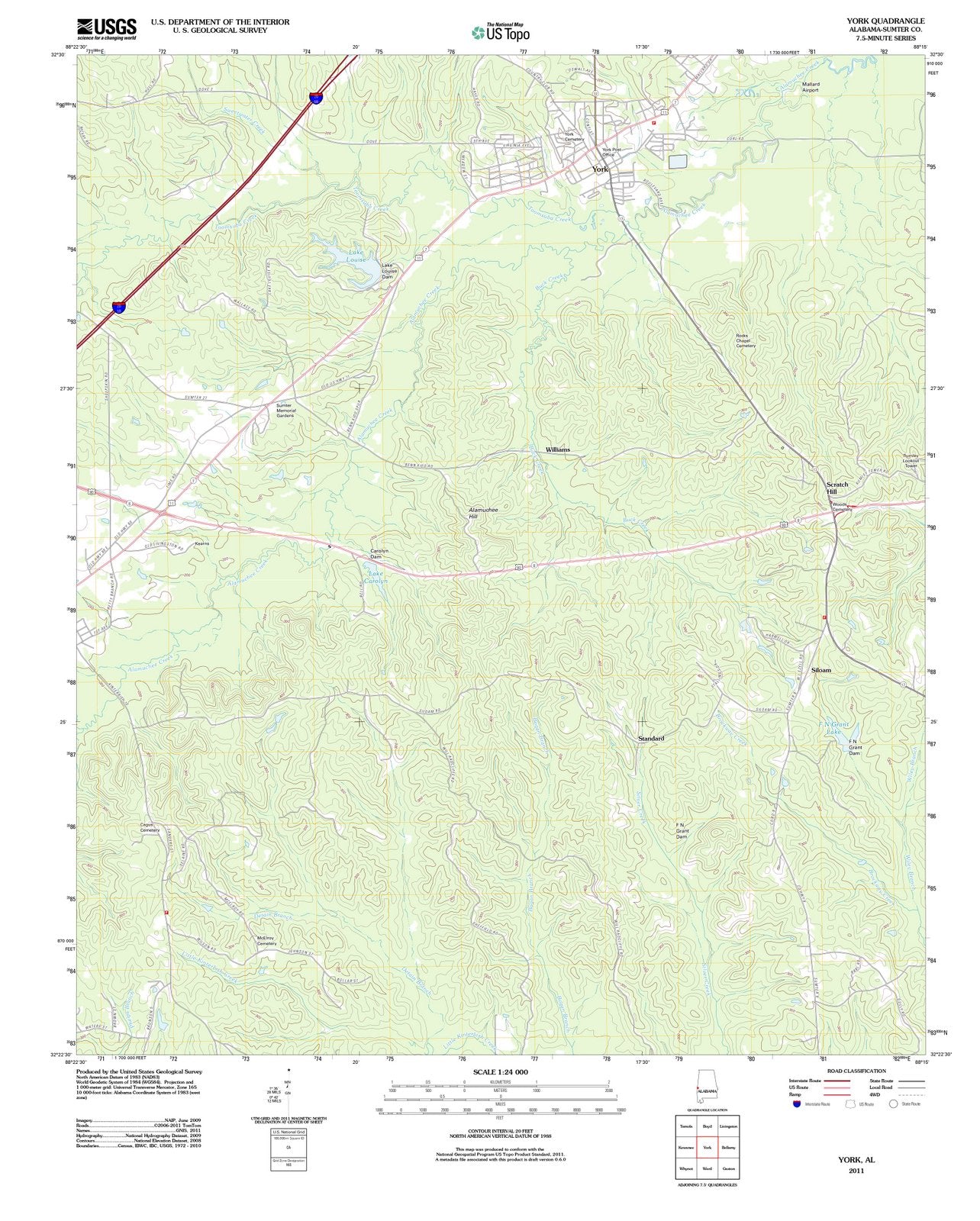 2011 York, AL - Alabama - USGS Topographic Map