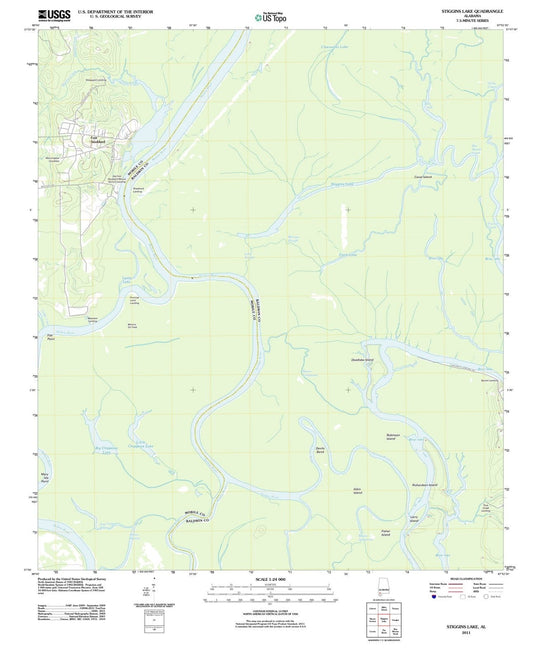 2011 Stiggins Lake, AL - Alabama - USGS Topographic Map