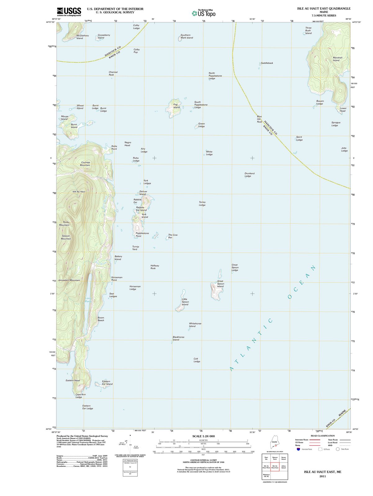 2011 Isle Au Haut East, ME - Maine - USGS Topographic Map