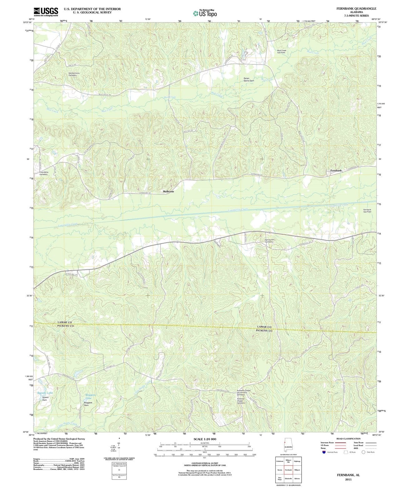 2011 Fernbank, AL - Alabama - USGS Topographic Map