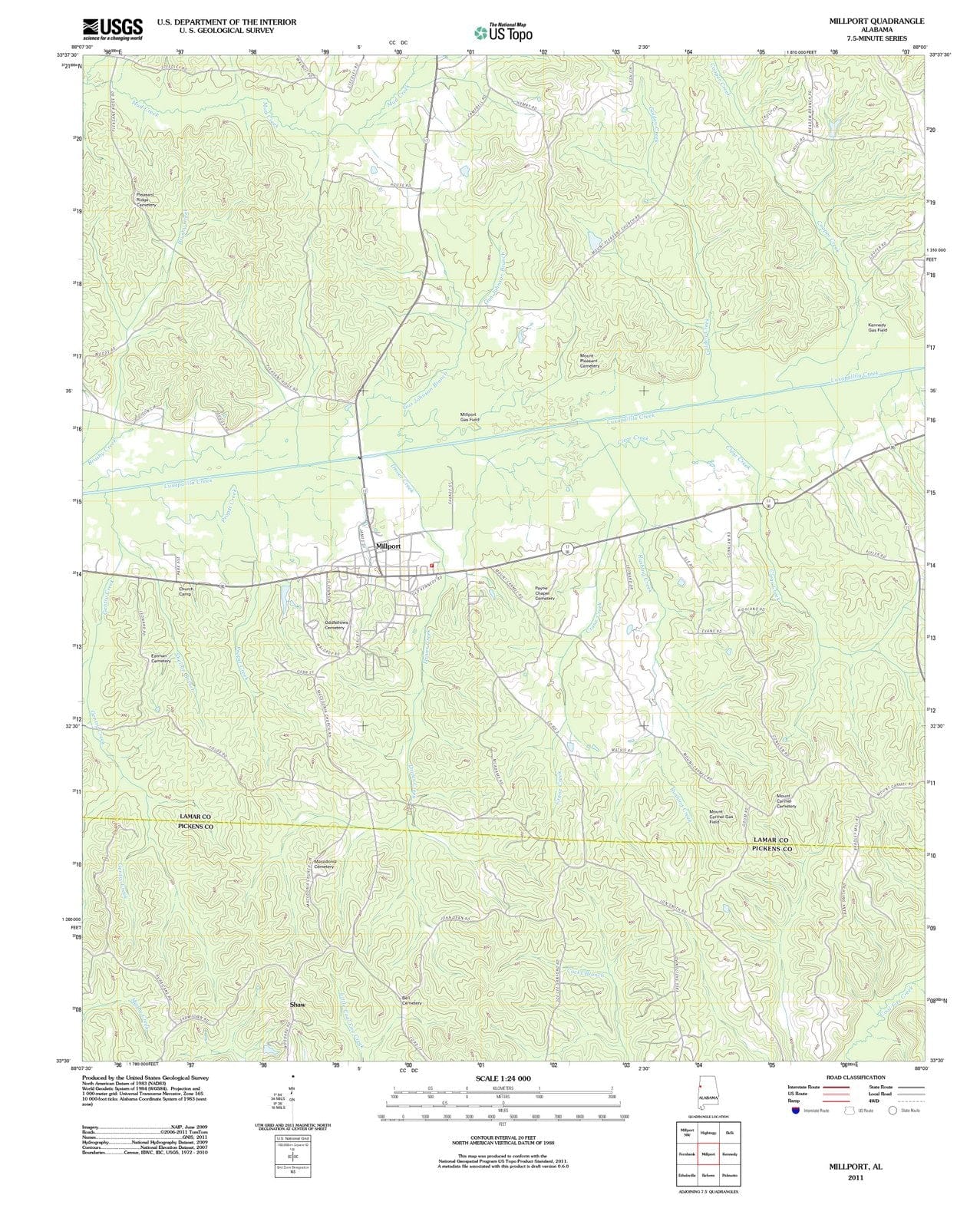 2011 Millport, AL - Alabama - USGS Topographic Map