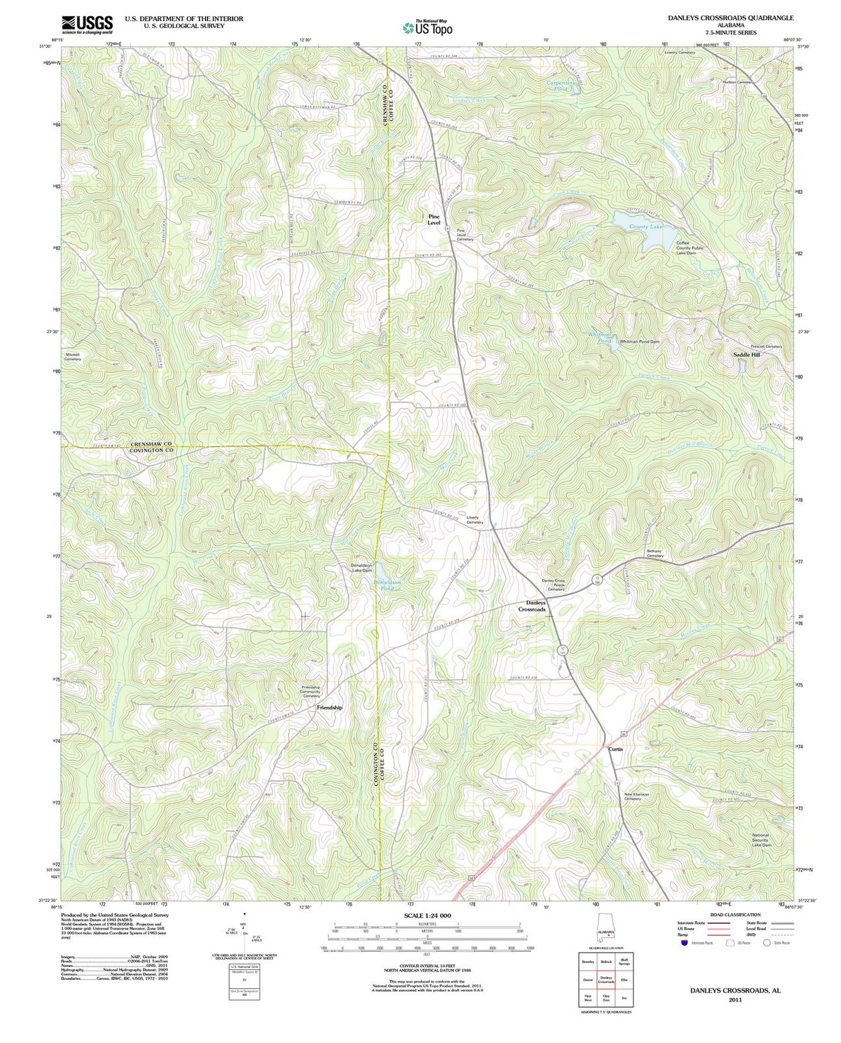 2011 Danleys Crossroads, AL - Alabama - USGS Topographic Map