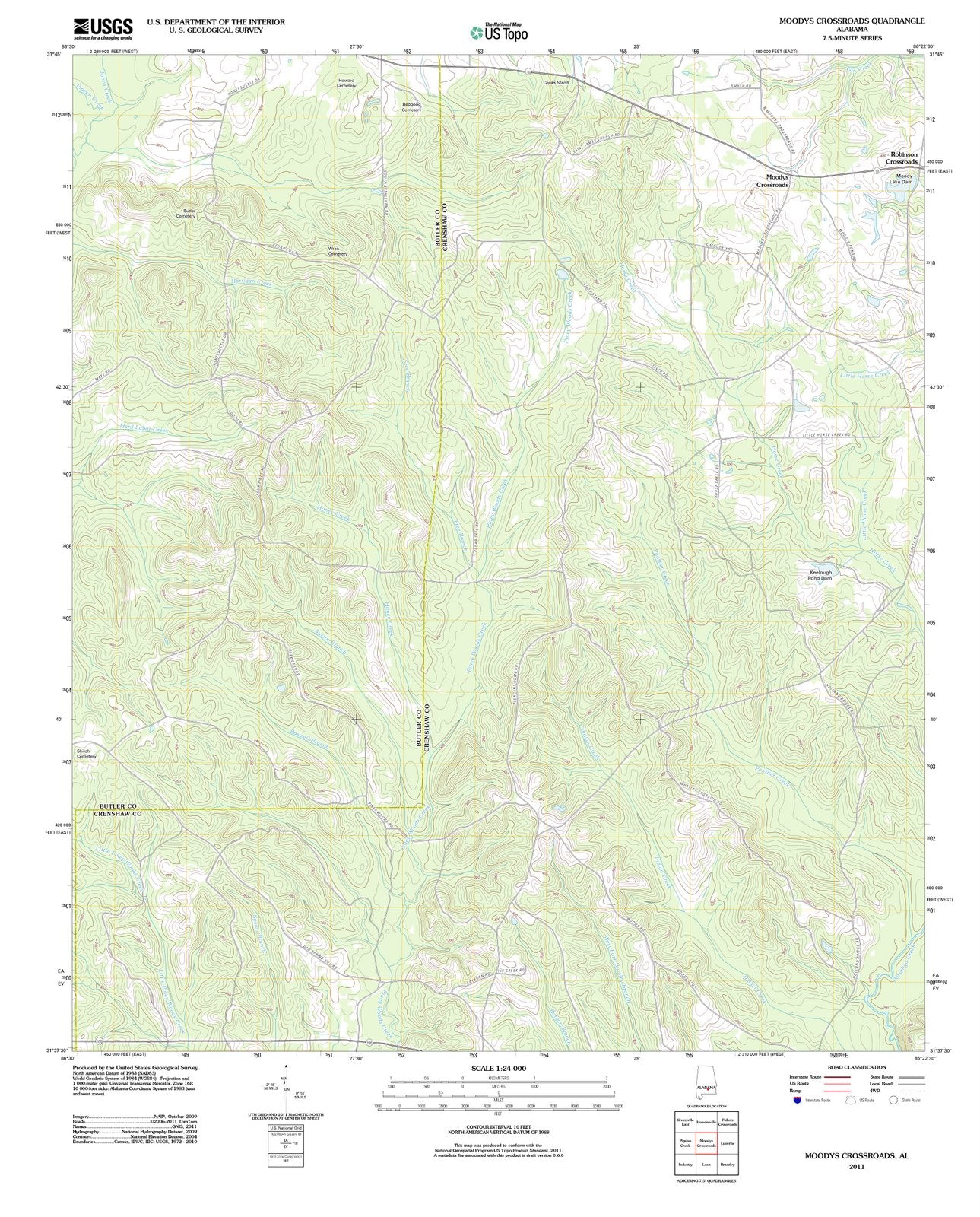 2011 Moodys Crossroads, AL - Alabama - USGS Topographic Map