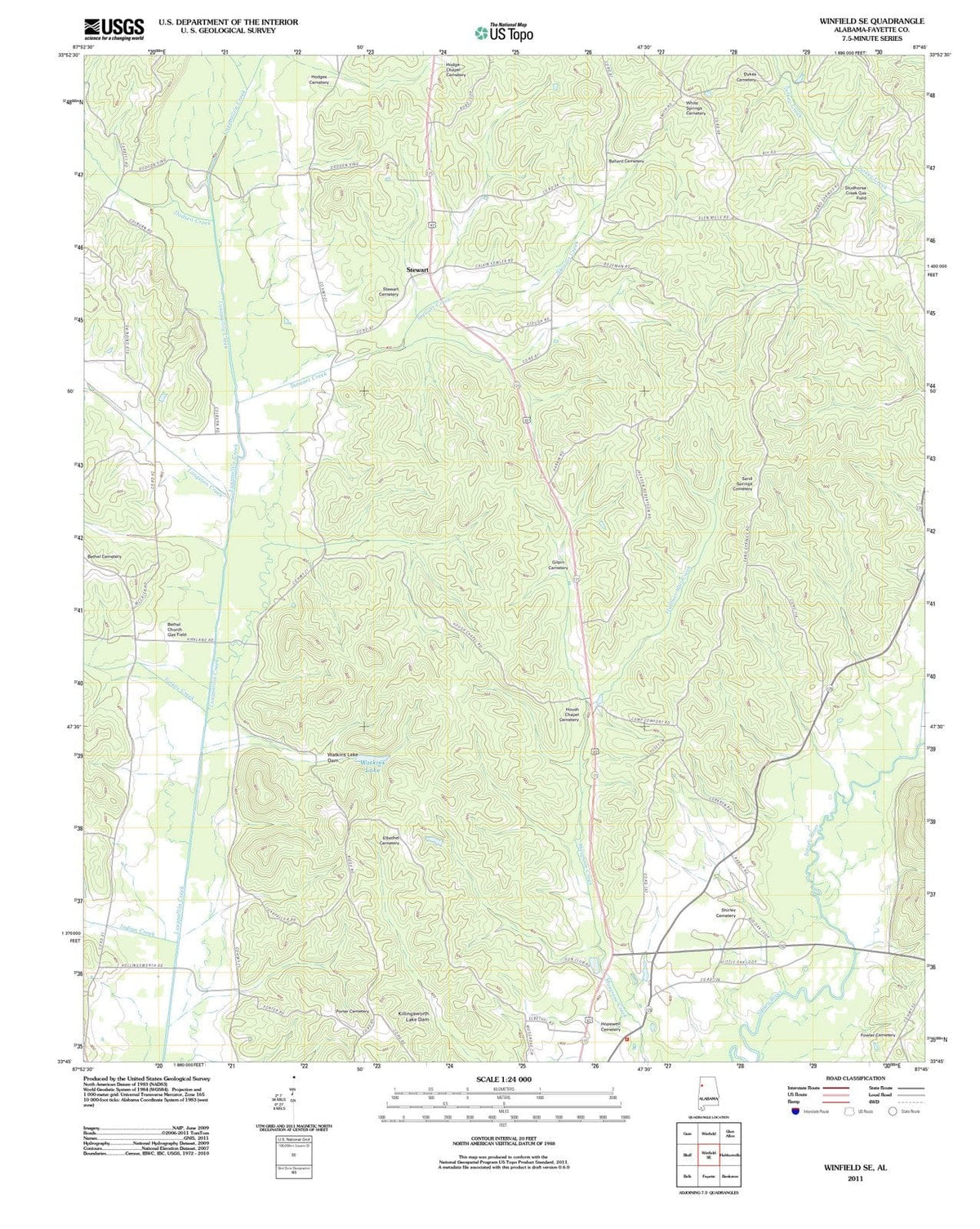 2011 Winfield, AL - Alabama - USGS Topographic Map