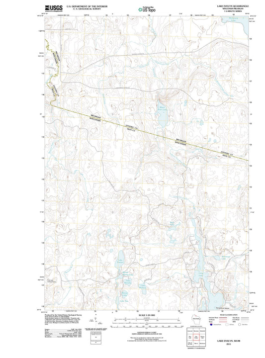 2011 Lake Evelyn, WI - Wisconsin - USGS Topographic Map