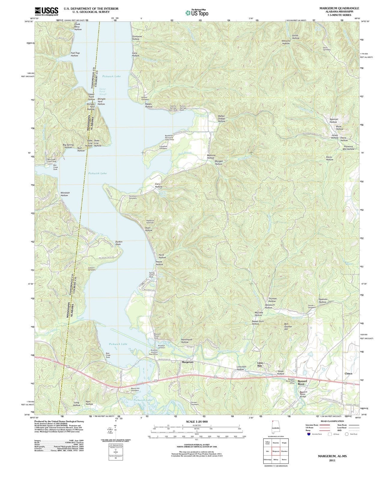 2011 Margerum, AL - Alabama - USGS Topographic Map