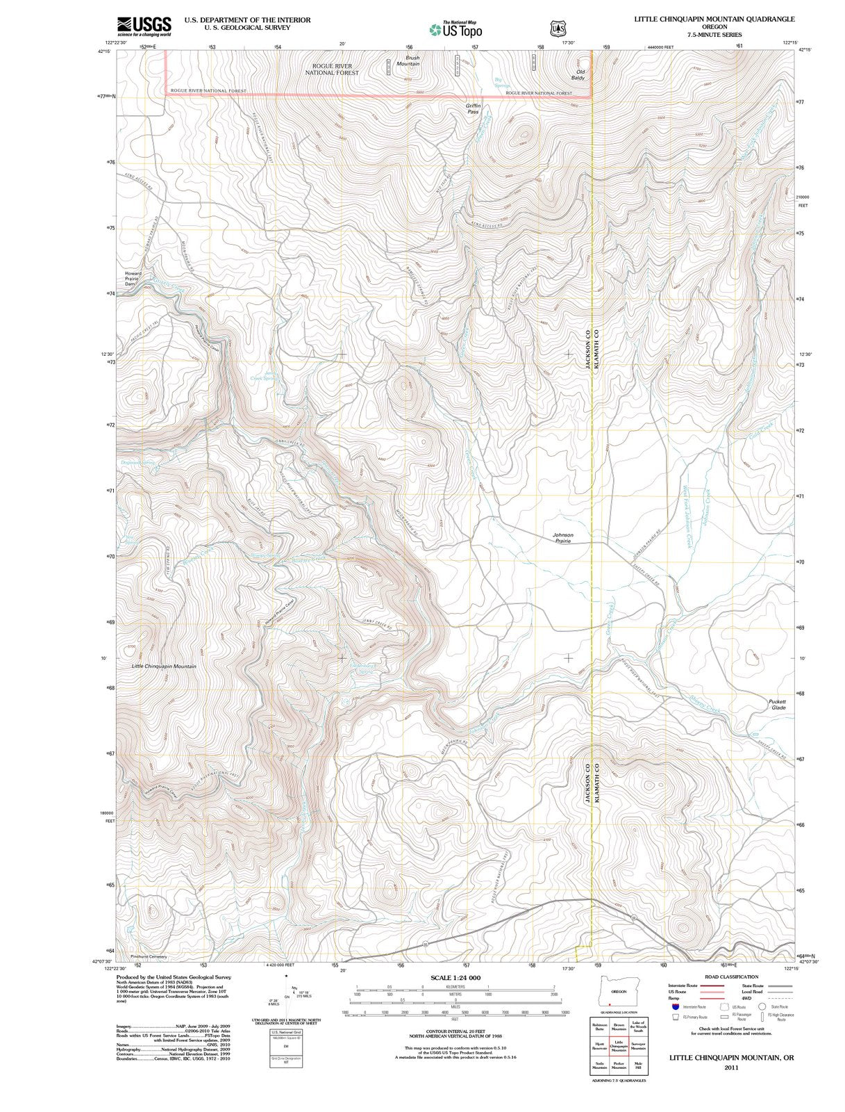 2011 Little Chinquapin Mountain, OR - Oregon - USGS Topographic Map