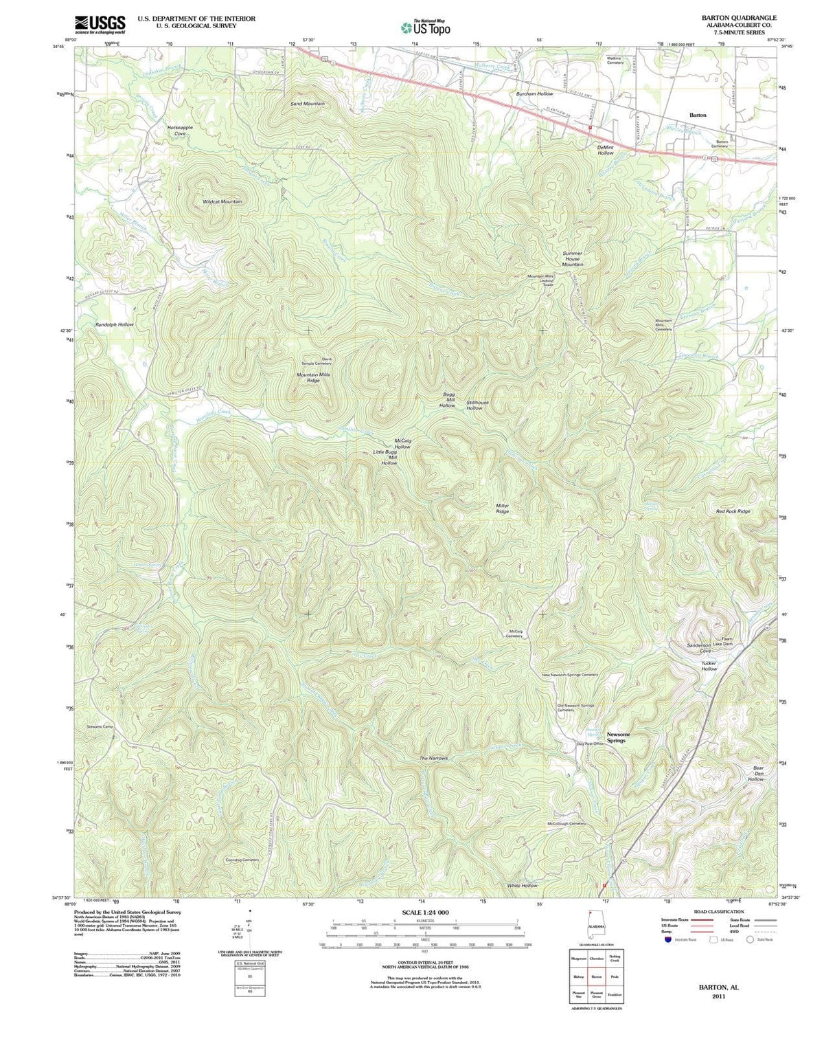 2011 Barton, AL - Alabama - USGS Topographic Map