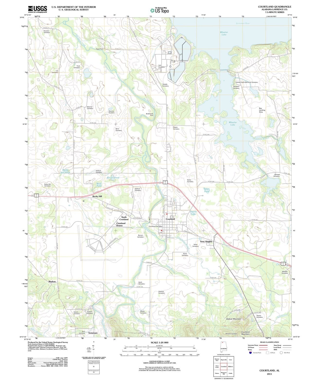 2011 Courtland, AL - Alabama - USGS Topographic Map