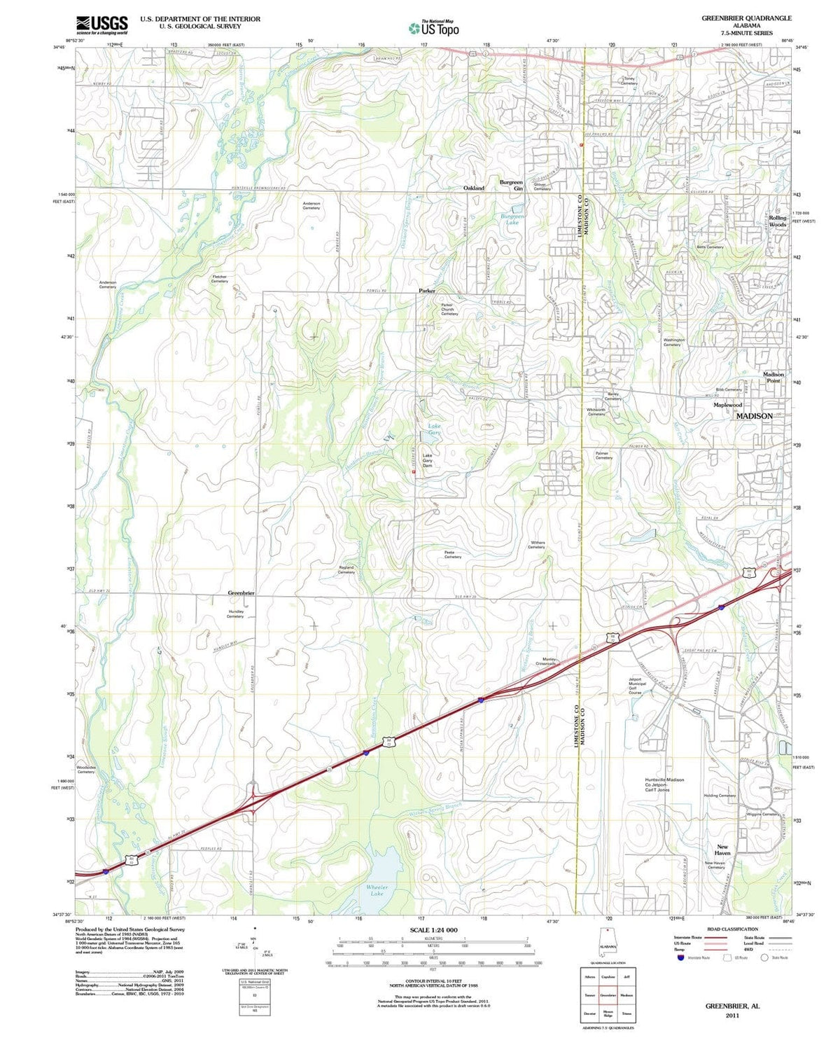 2011 Greenbrier, AL - Alabama - USGS Topographic Map