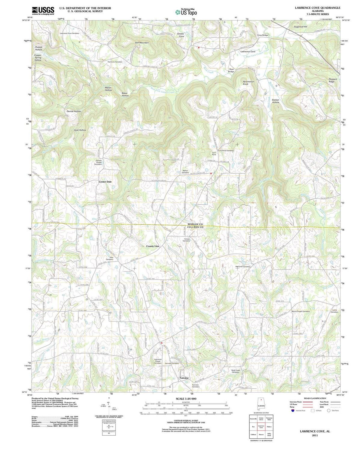 2011 Lawrence Cove, AL - Alabama - USGS Topographic Map