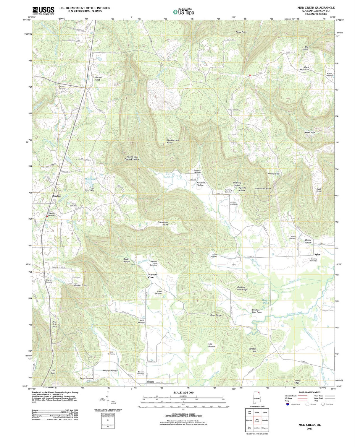 2011 Mud Creek, AL - Alabama - USGS Topographic Map
