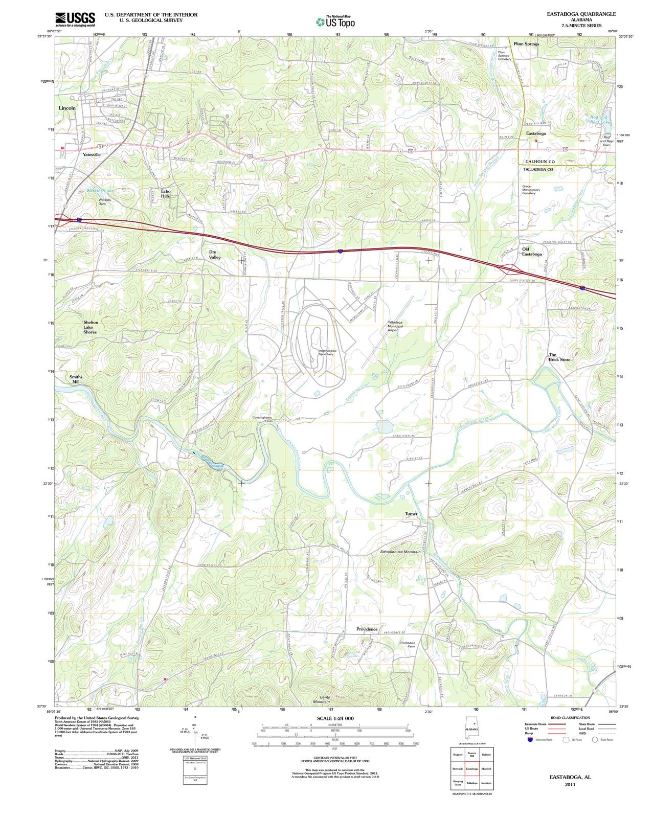 2011 Eastaboga, AL - Alabama - USGS Topographic Map