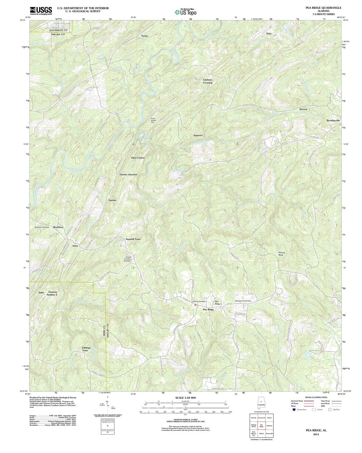 2011 Pea Ridge, AL - Alabama - USGS Topographic Map