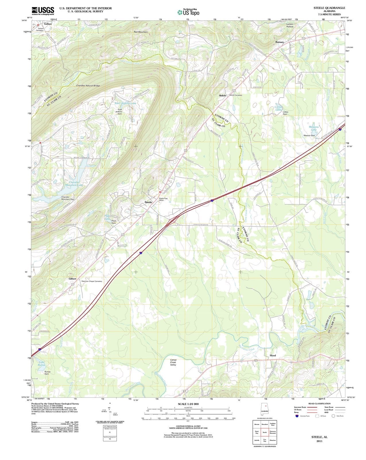 2011 Steele, AL - Alabama - USGS Topographic Map