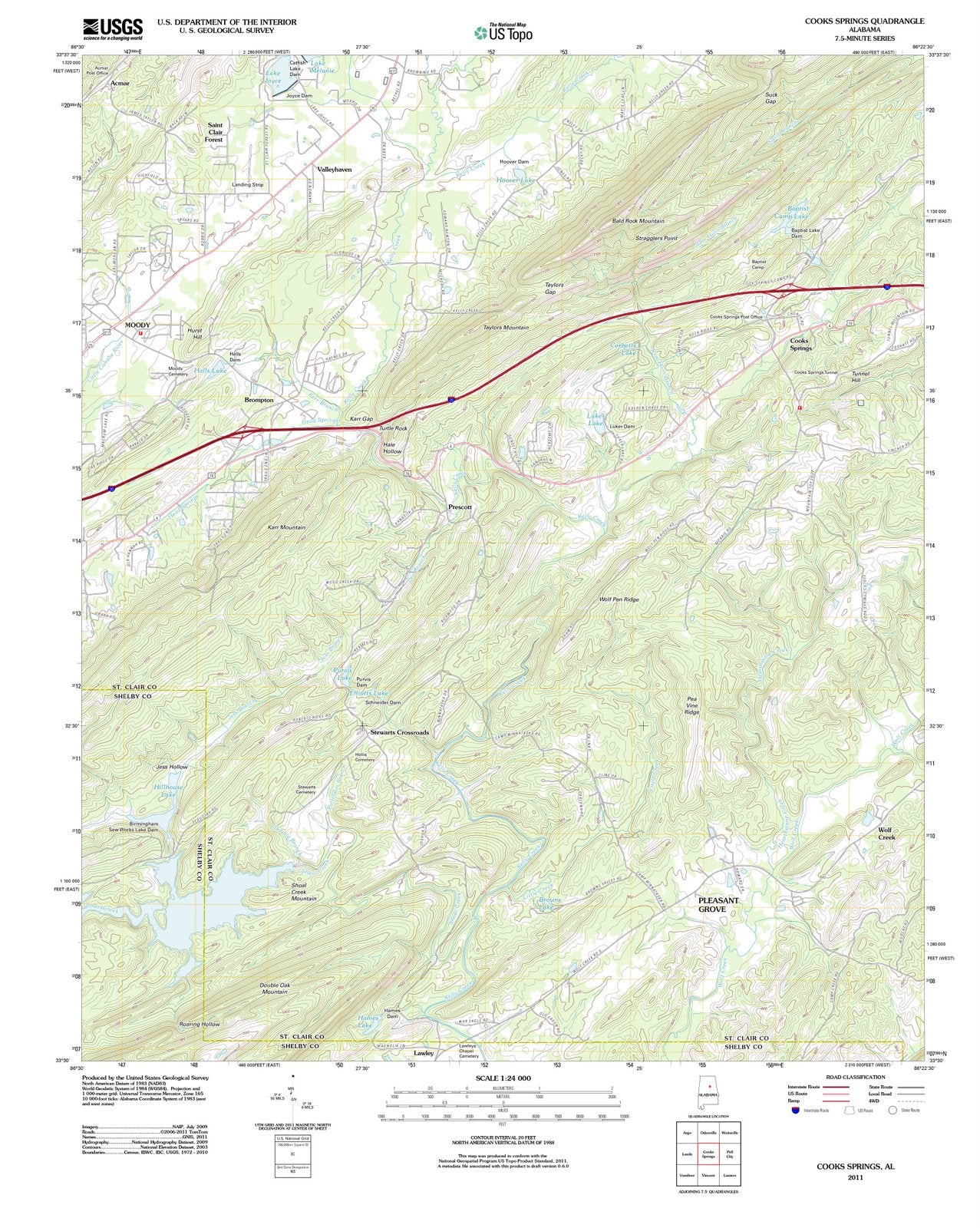 2011 Cooks Springs, AL - Alabama - USGS Topographic Map