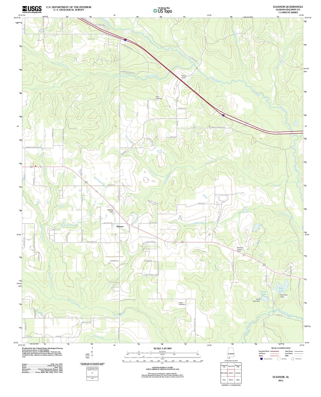 2011 Elsanor, AL - Alabama - USGS Topographic Map