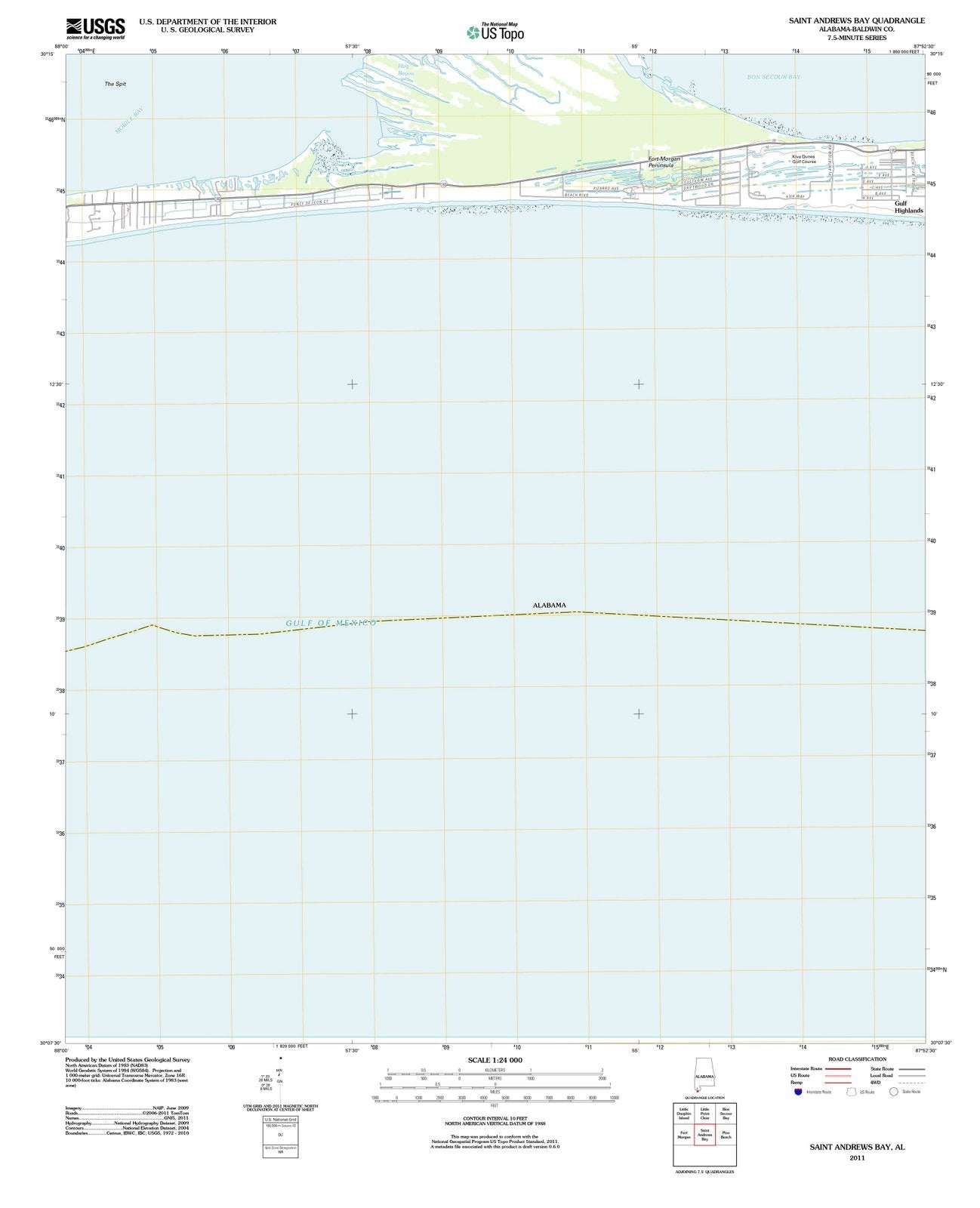 2011 Saint Andrews Bay, AL - Alabama - USGS Topographic Map