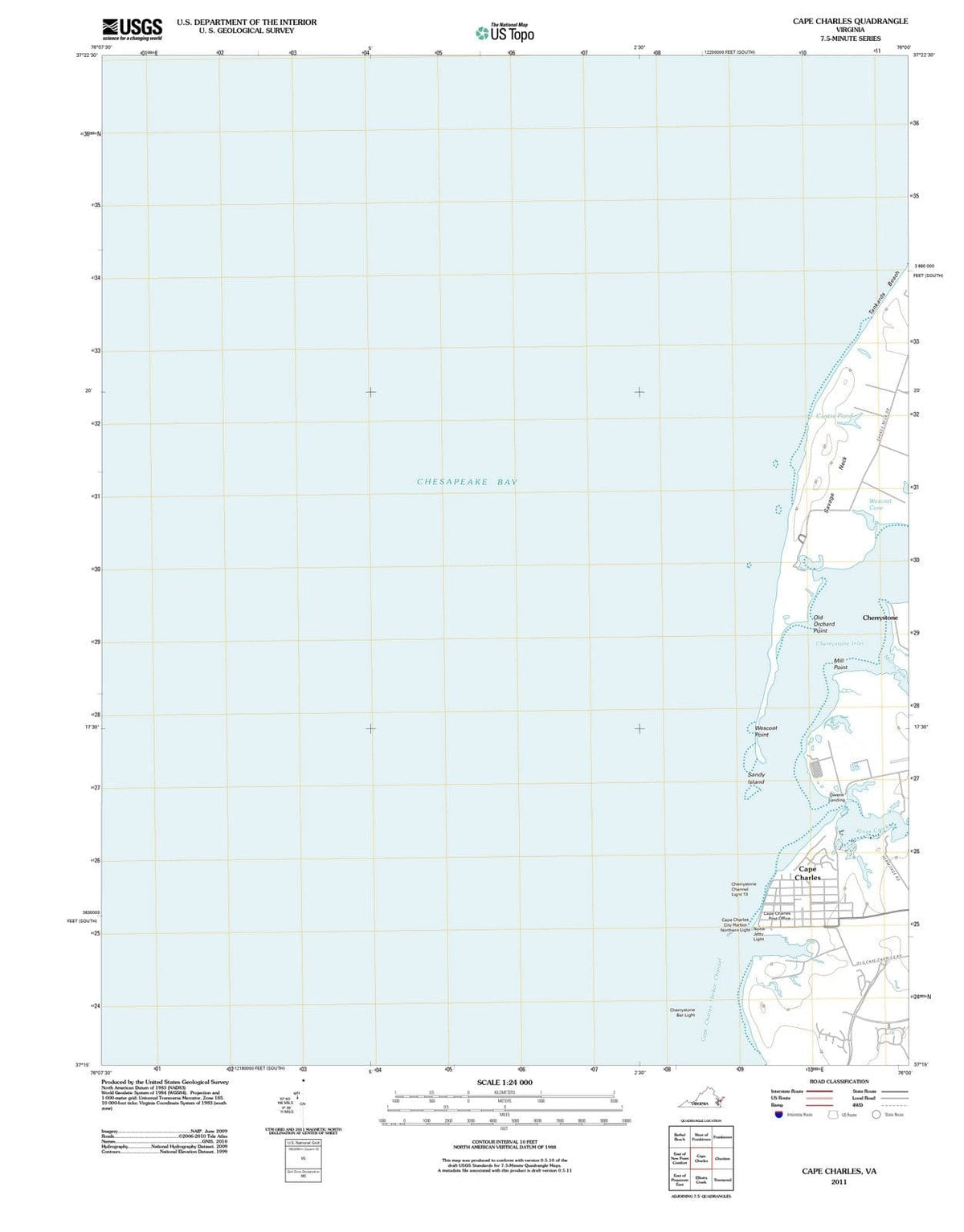 2011 Cape Charles, VA - Virginia - USGS Topographic Map