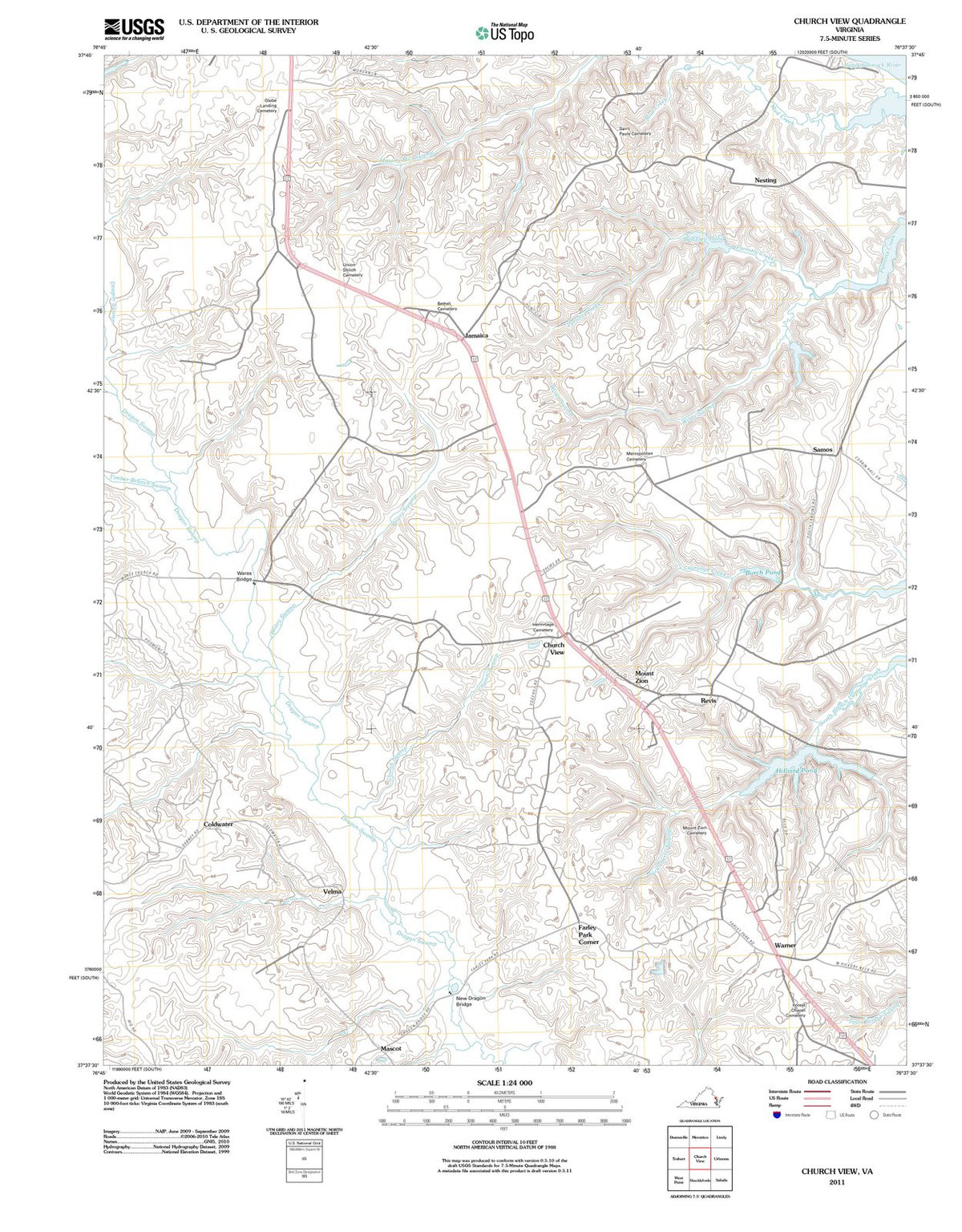 2011 Church View, VA - Virginia - USGS Topographic Map