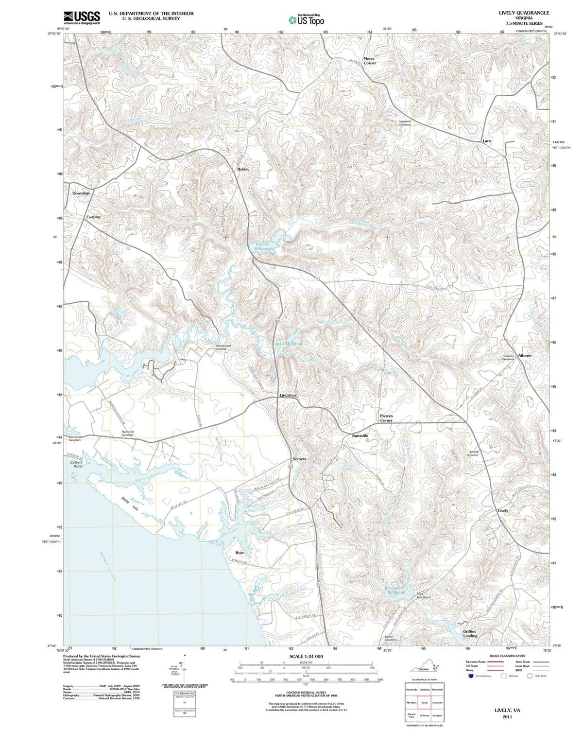 2011 Lively, VA - Virginia - USGS Topographic Map