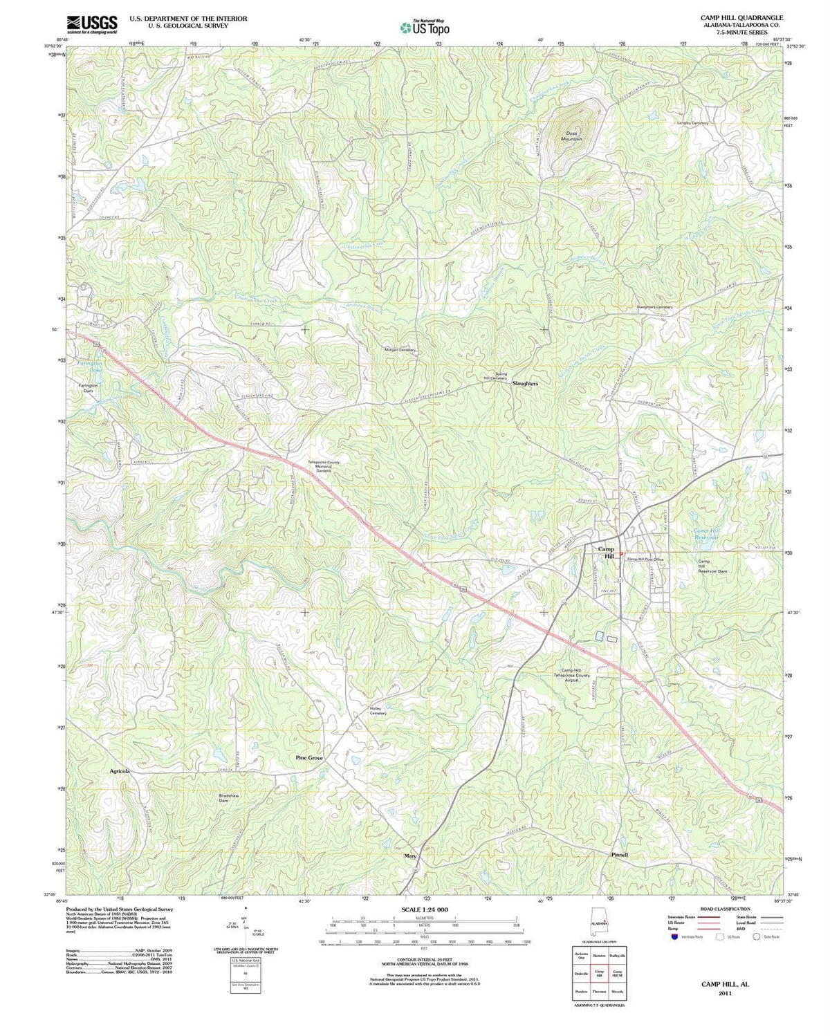 2011 Camp Hill, AL - Alabama - USGS Topographic Map