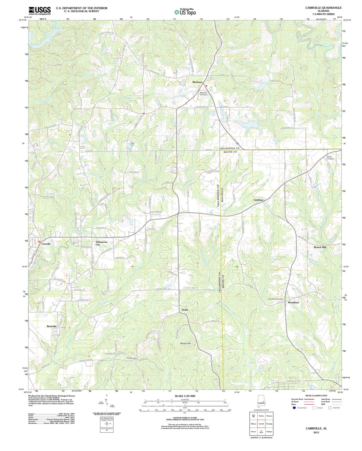 2011 Carrville, AL - Alabama - USGS Topographic Map