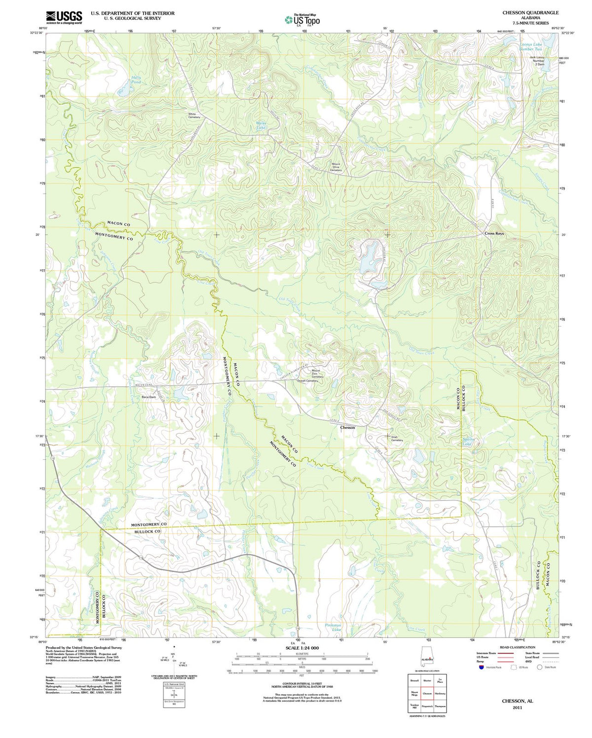 2011 Chesson, AL - Alabama - USGS Topographic Map