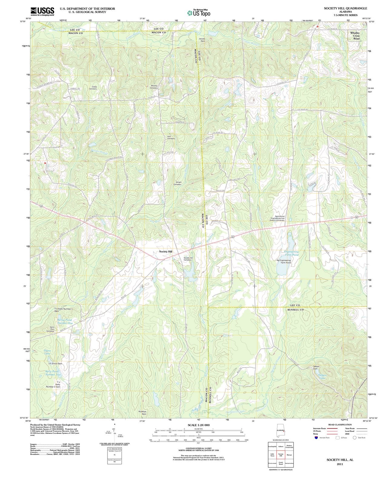 2011 Society Hill, AL - Alabama - USGS Topographic Map