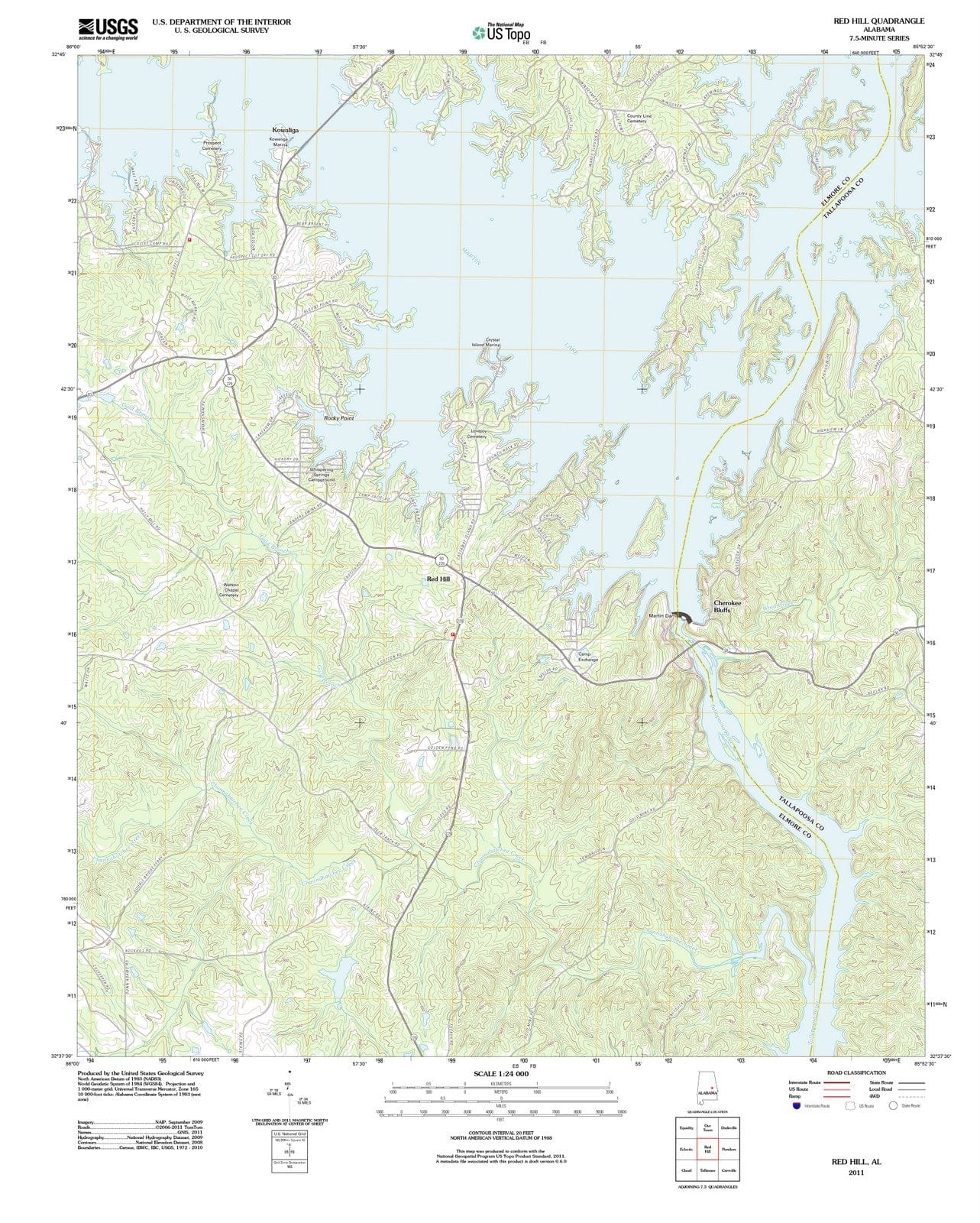 2011 Red Hill, AL - Alabama - USGS Topographic Map