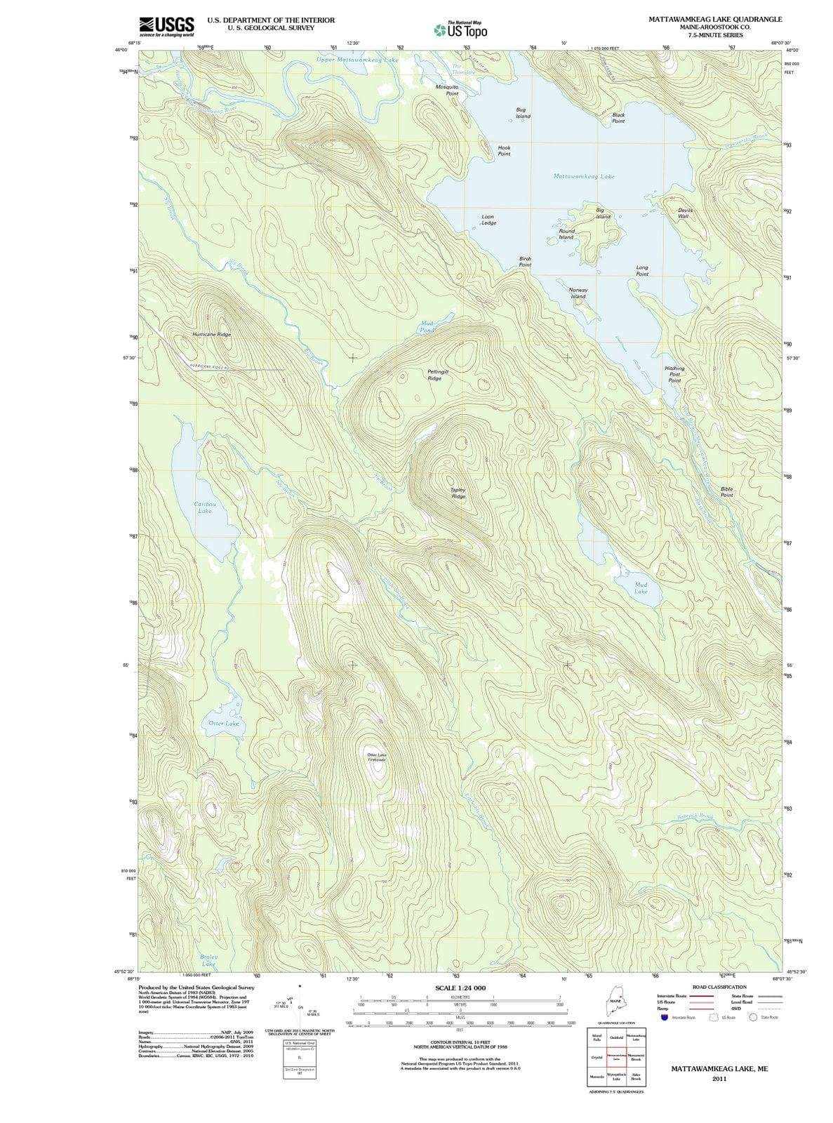 2011 Mattawamkeag Lake, ME - Maine - USGS Topographic Map