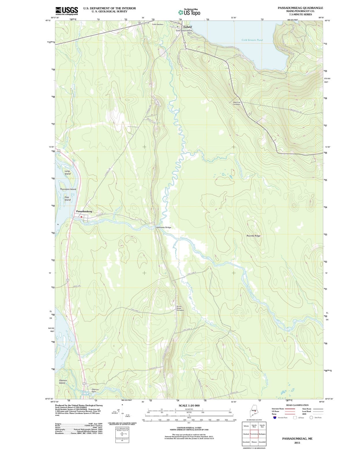 2011 Passadumkeag, ME - Maine - USGS Topographic Map