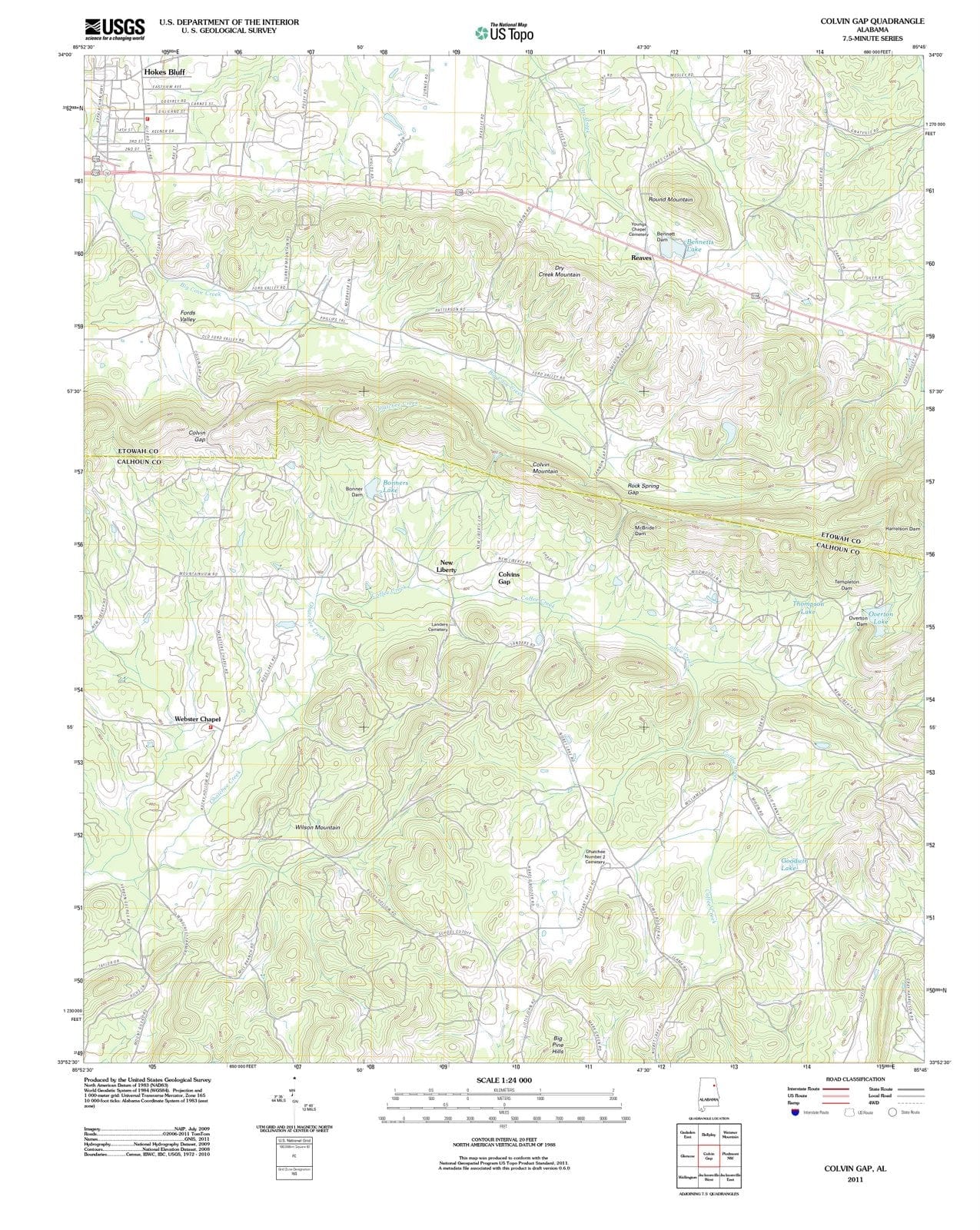 2011 Colvin Gap, AL - Alabama - USGS Topographic Map