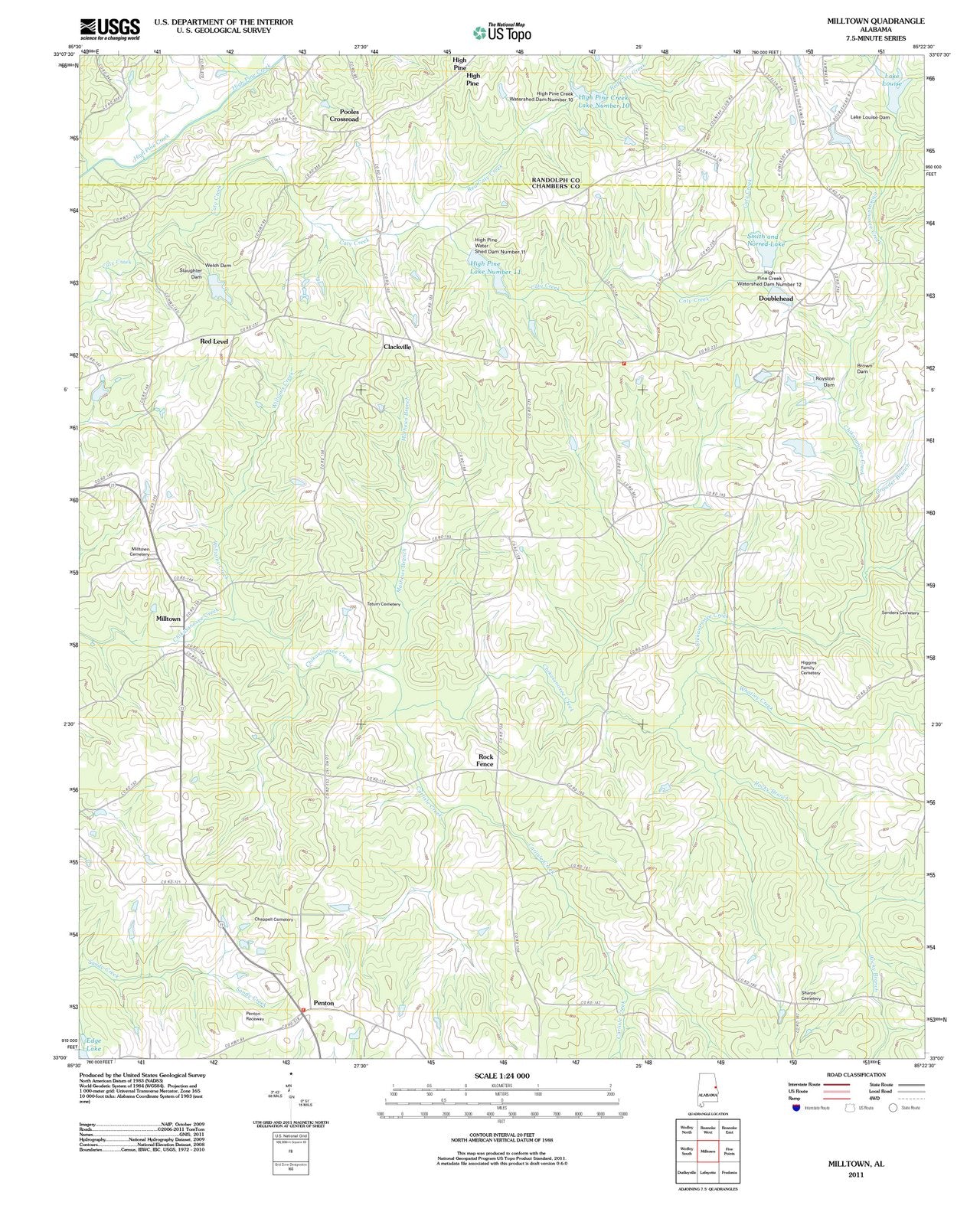 2011 Milltown, AL - Alabama - USGS Topographic Map