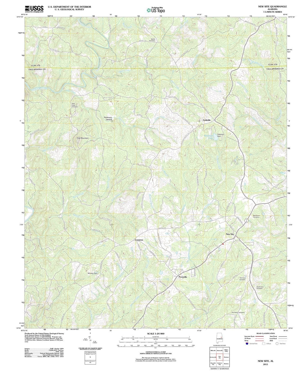 2011 New Site, AL - Alabama - USGS Topographic Map