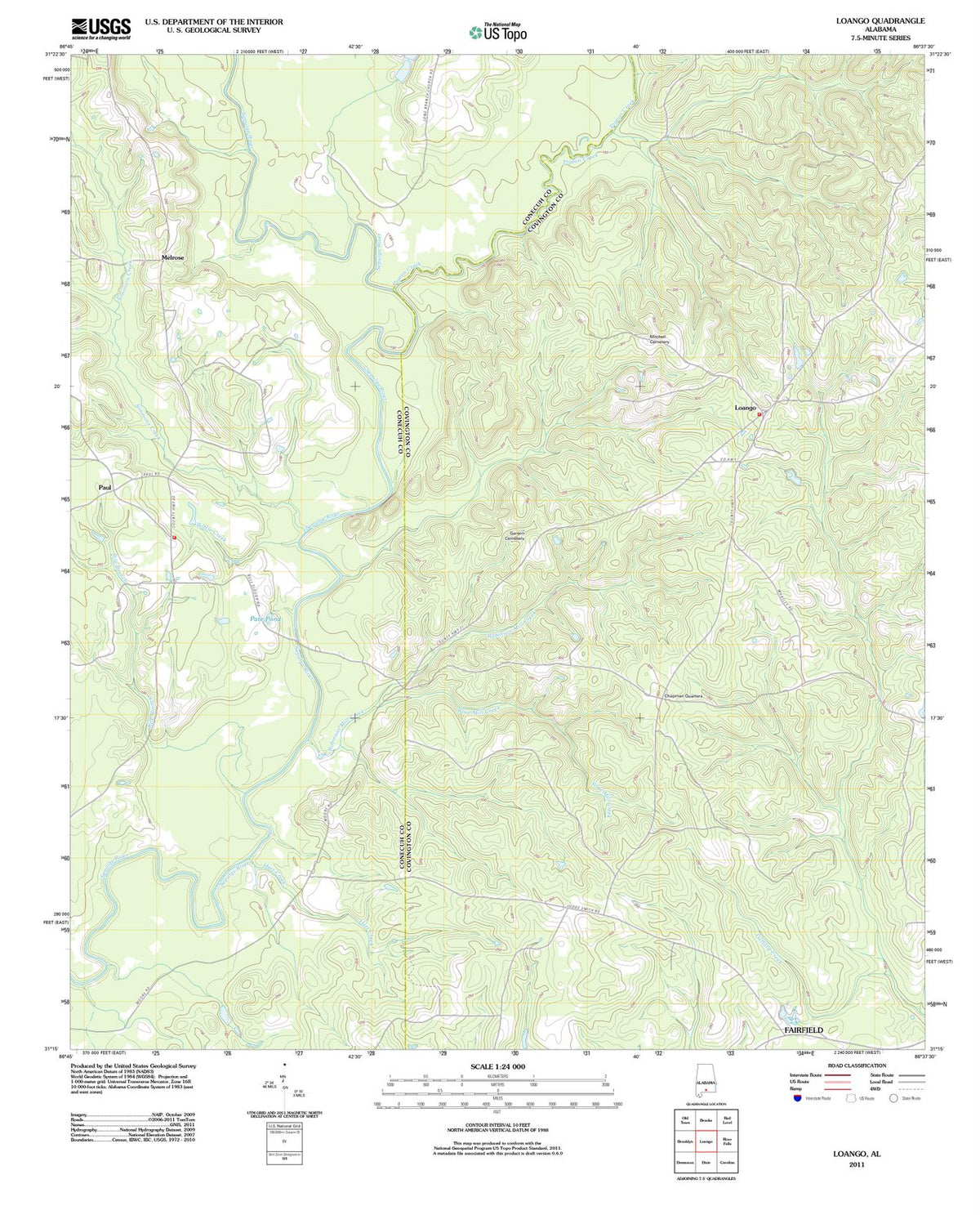 2011 Loango, AL - Alabama - USGS Topographic Map