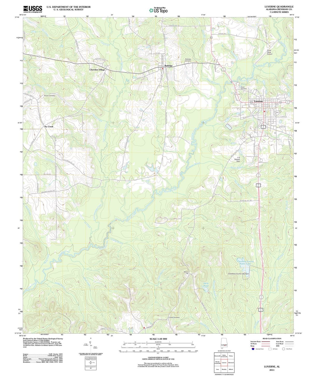 2011 Luverne, AL - Alabama - USGS Topographic Map