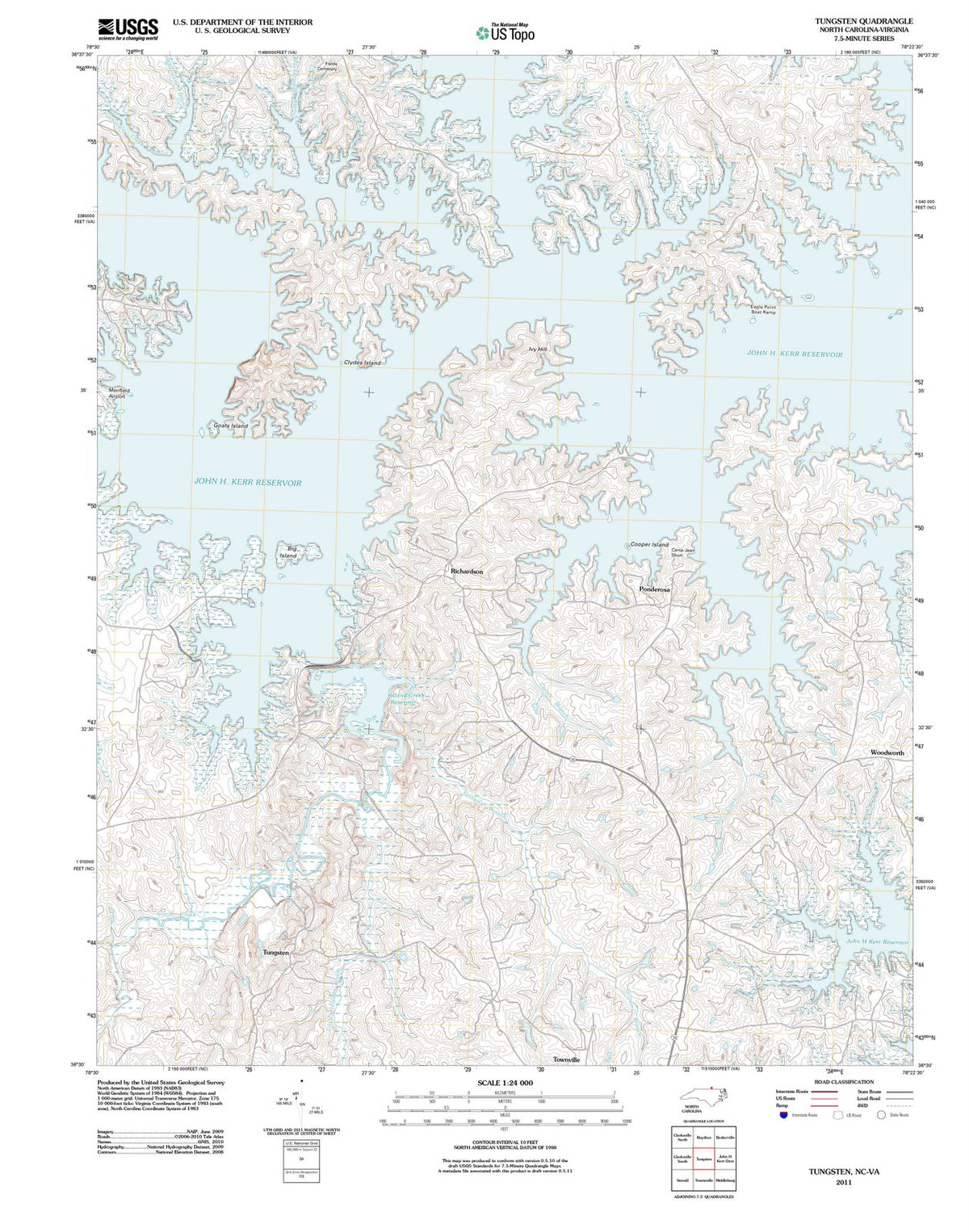 2011 Tungsten, NC - North Carolina - USGS Topographic Map