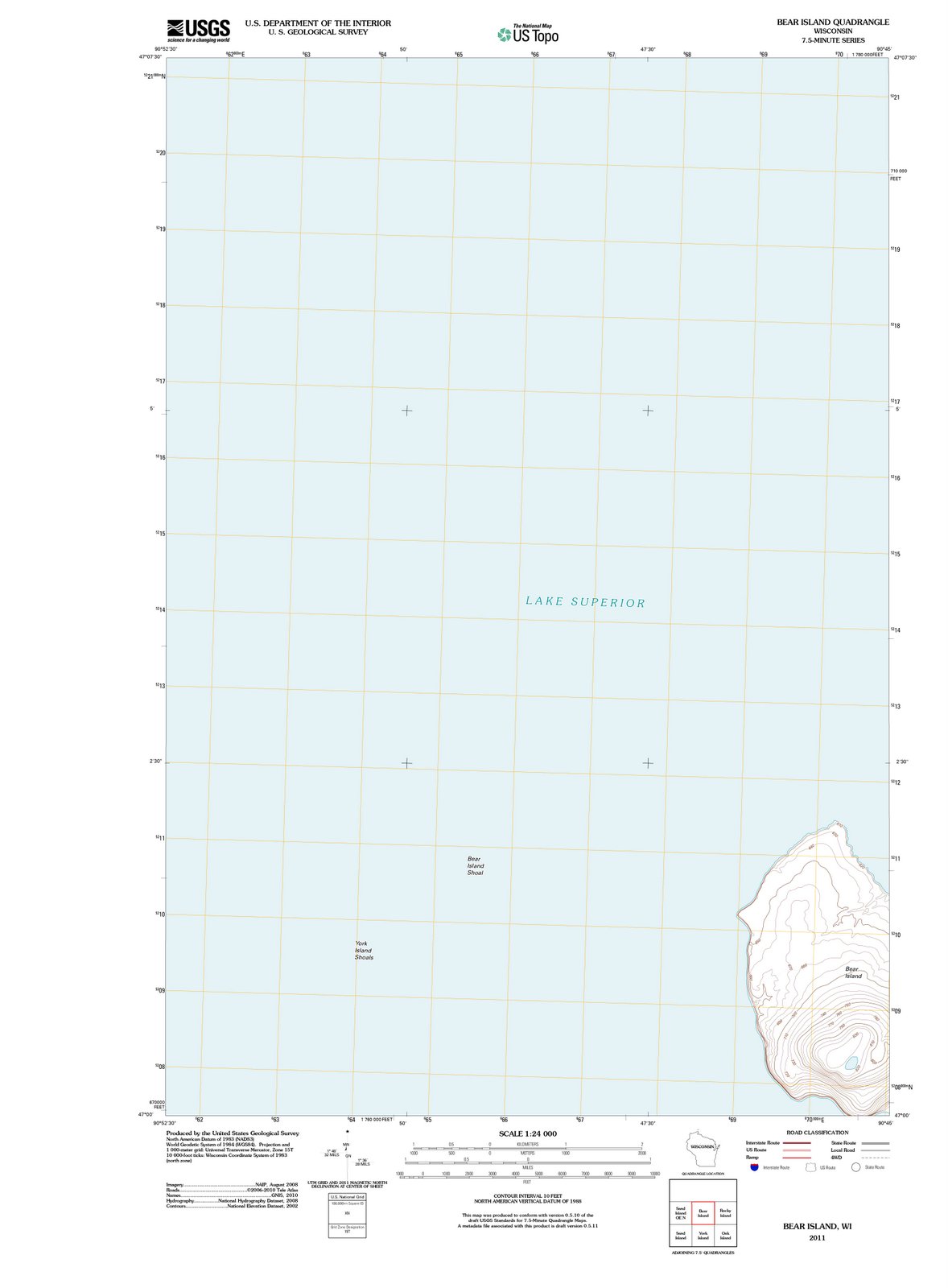 2011 Bear Island, WI - Wisconsin - USGS Topographic Map