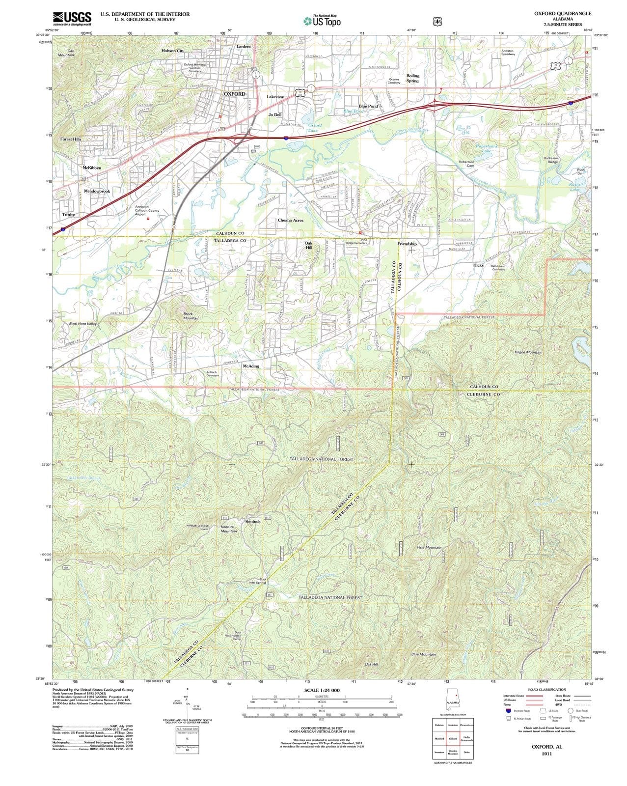 2011 Oxford, AL - Alabama - USGS Topographic Map