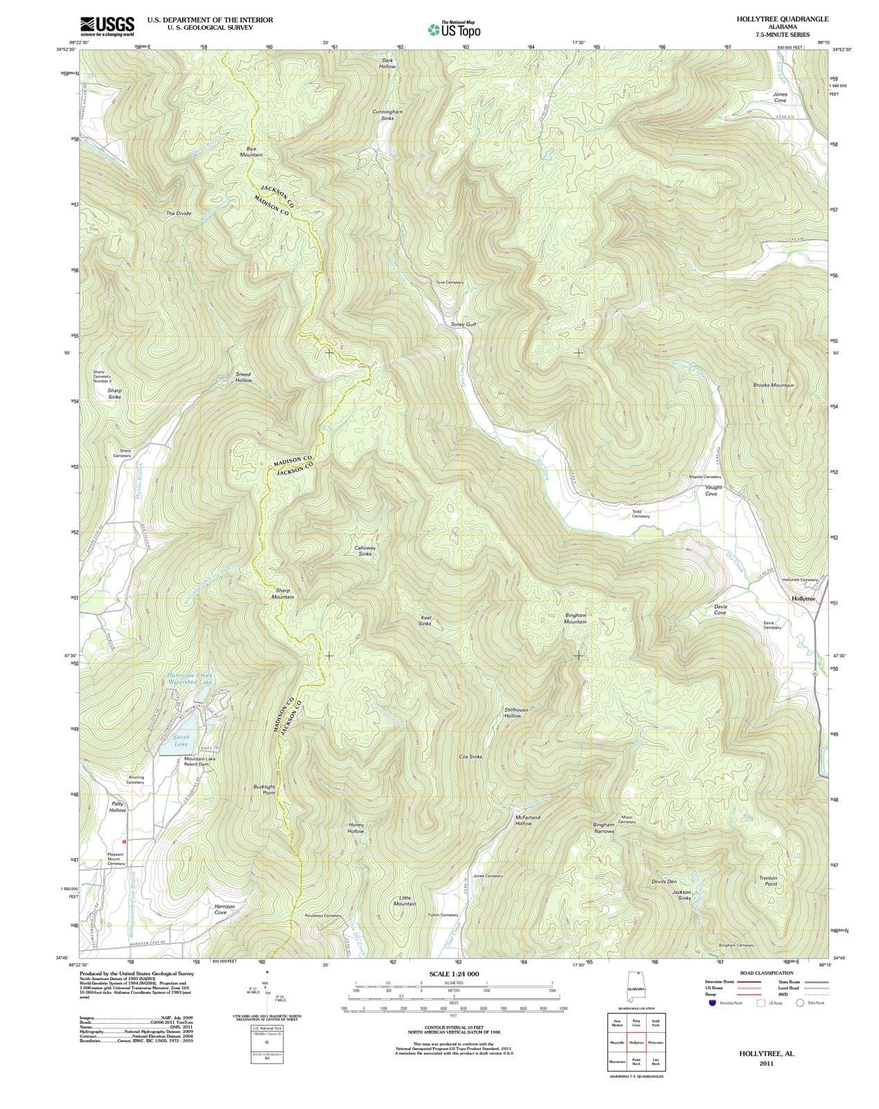 2011 Hollytree, AL - Alabama - USGS Topographic Map
