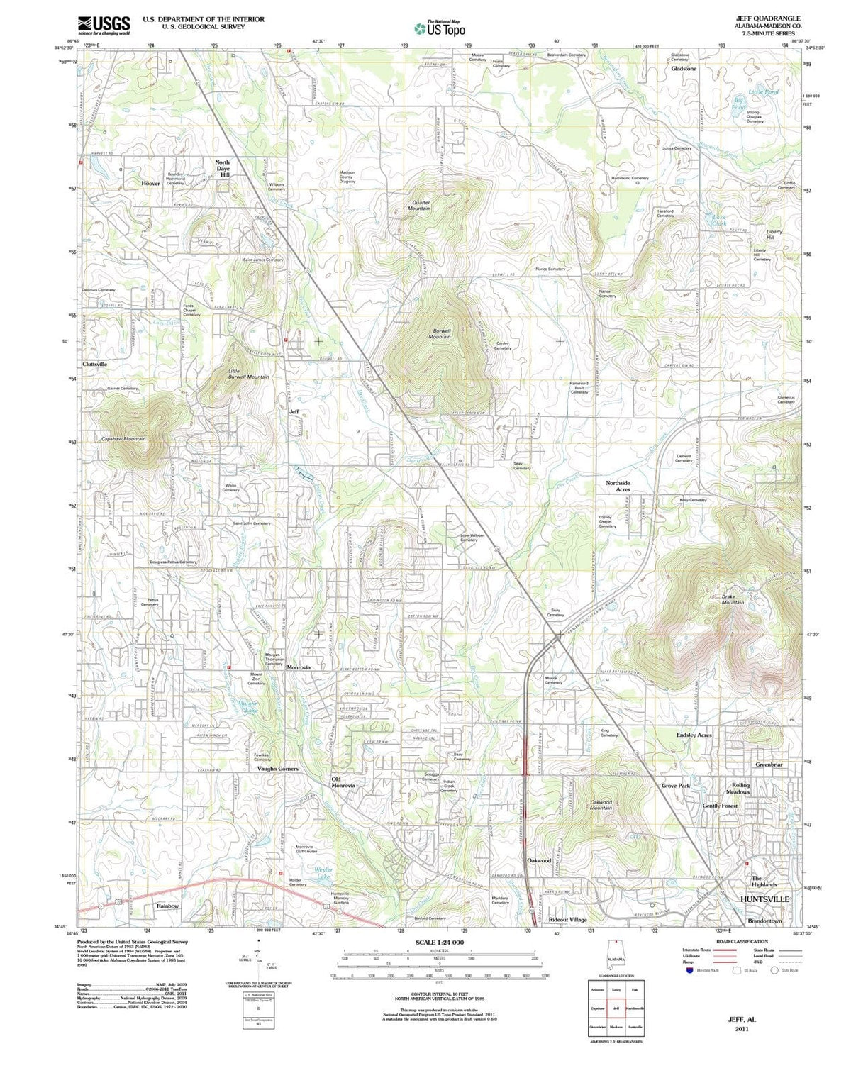 2011 Jeff, AL - Alabama - USGS Topographic Map