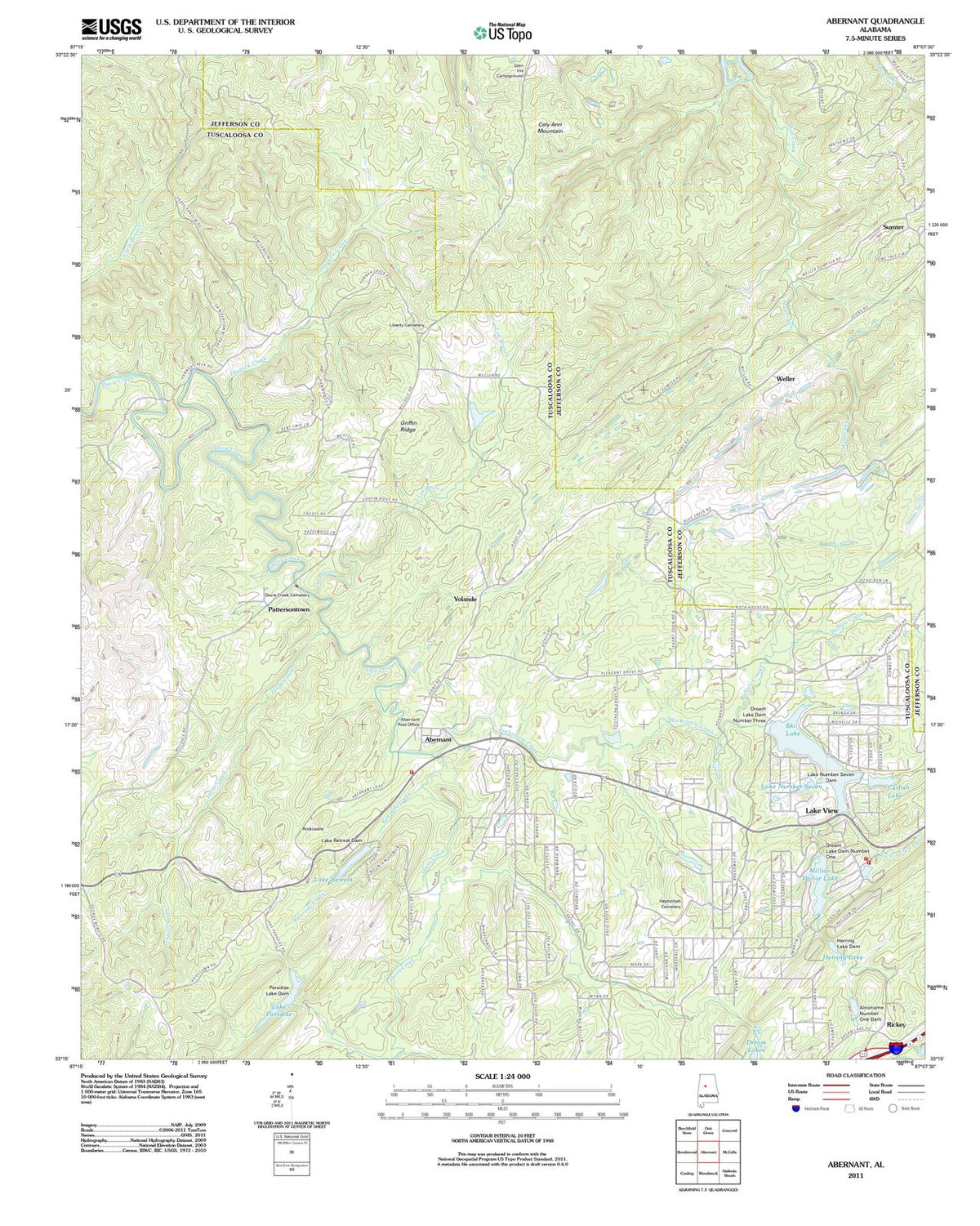 2011 Abernant, AL - Alabama - USGS Topographic Map