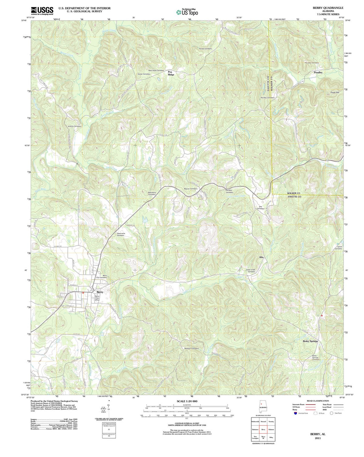2011 Berry, AL - Alabama - USGS Topographic Map