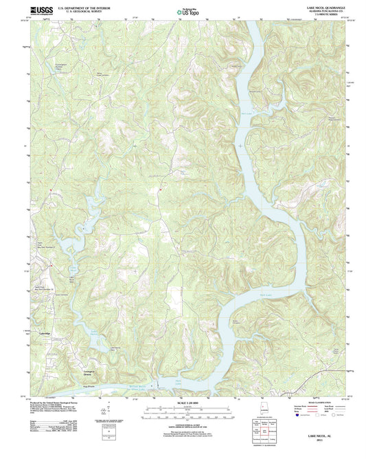 2011 Lake Nicol, AL - Alabama - USGS Topographic Map