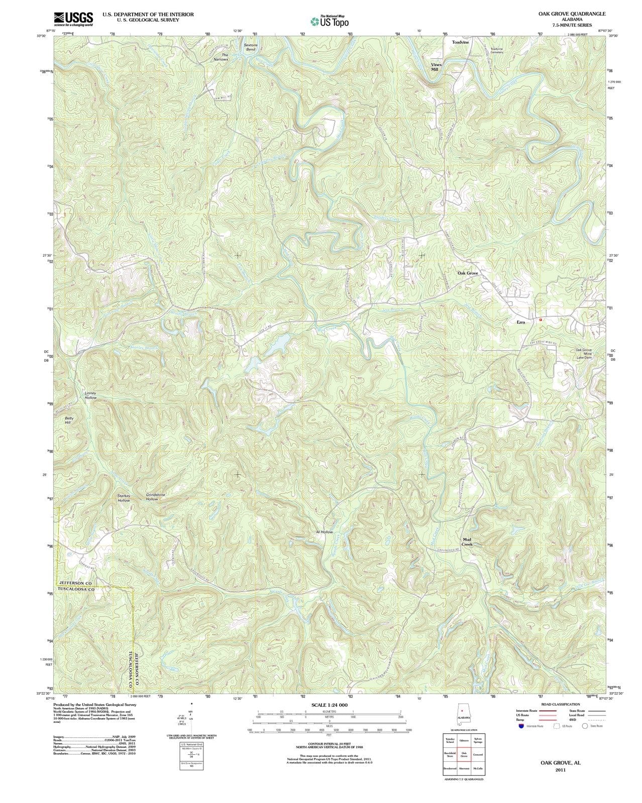 2011 Oak Grove, AL - Alabama - USGS Topographic Map